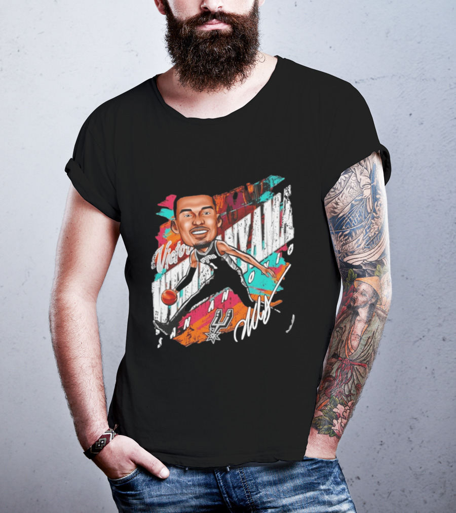 Victor Wembanyama San Antonio Spurs Basketball Cartoon T-Shirt