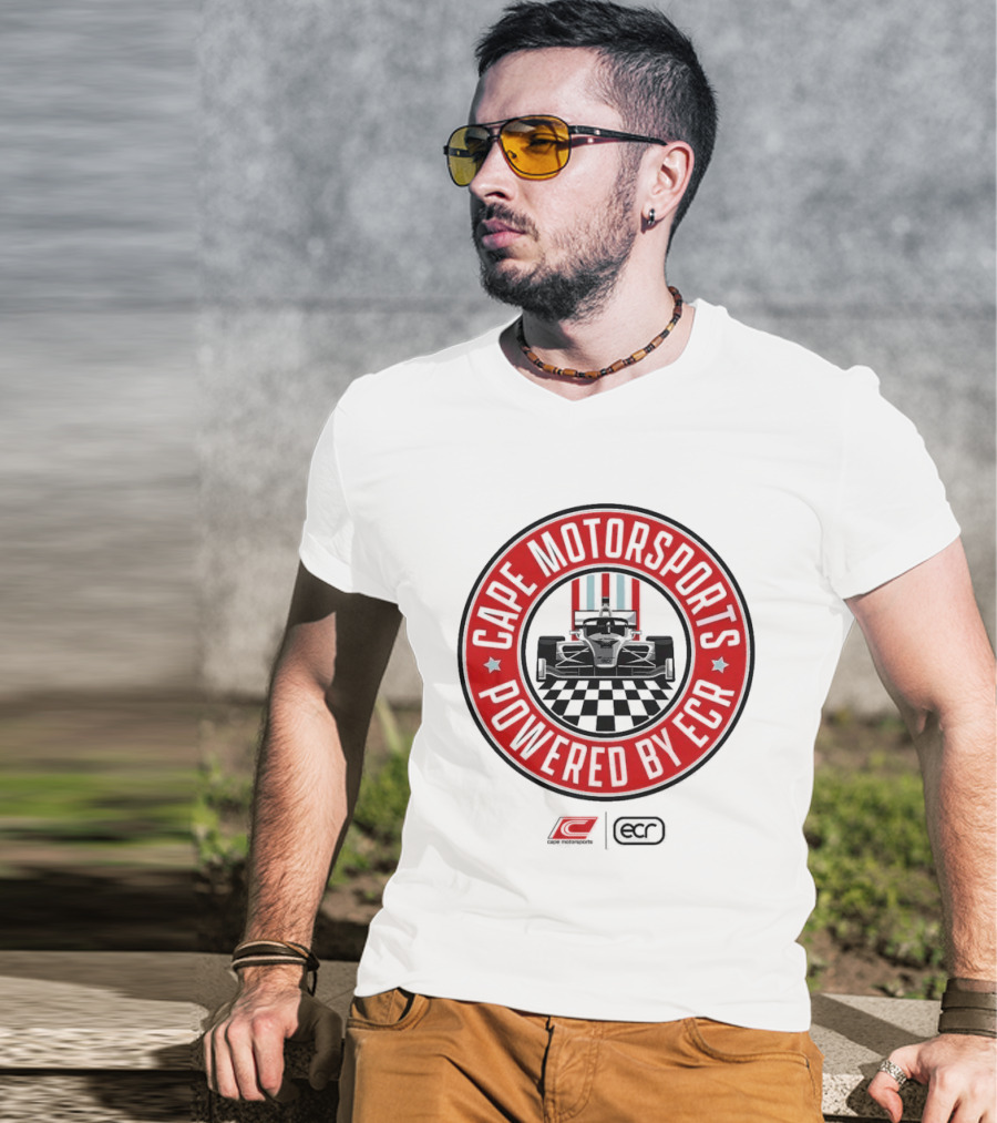 Cape Motorsports Powered By ECR Indy NXT 2026 Racing Car Checkered Flag T-Shirt