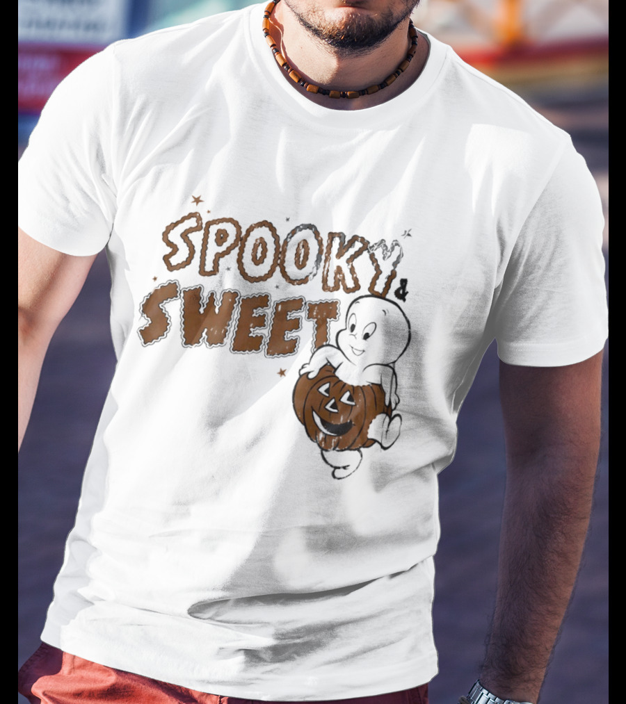 Casper The Friendly Ghost Spooky & Sweet Halloween Pumpkin Fun T-Shirt