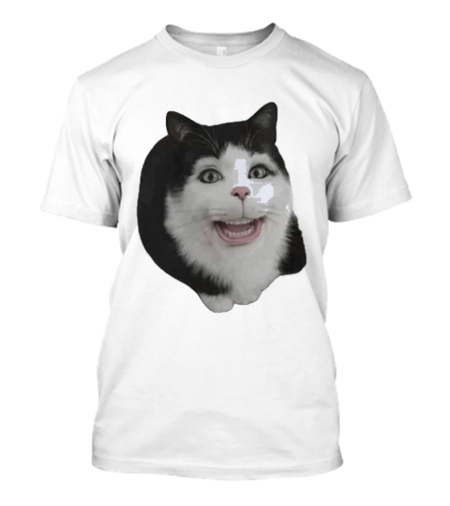 Grinning Cat With Human Teeth T-Shirt