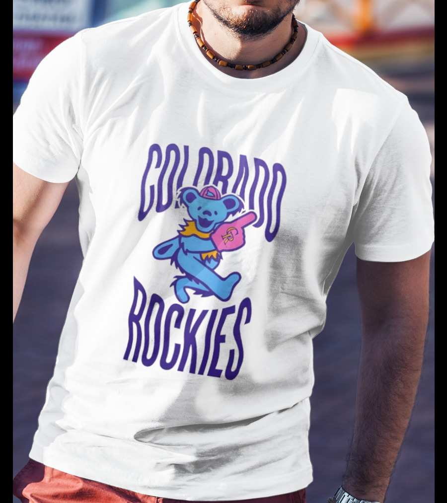 Colorado Rockies Grateful Dead Dancing Bear Sports Fan T-Shirt