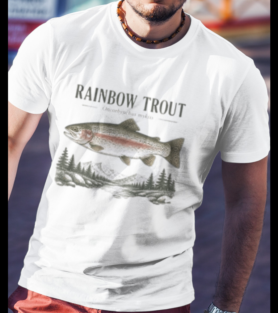 Rainbow Trout Oncorhynchus Mykiss Nature Scenic Mountain Landscape T-Shirt