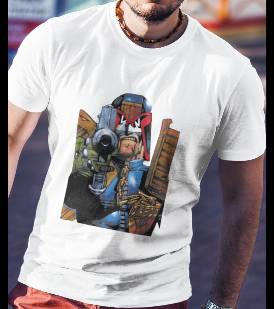 Judge Dredd 2000 AD Comic Book Character With Iconic Outfit T-Shirt