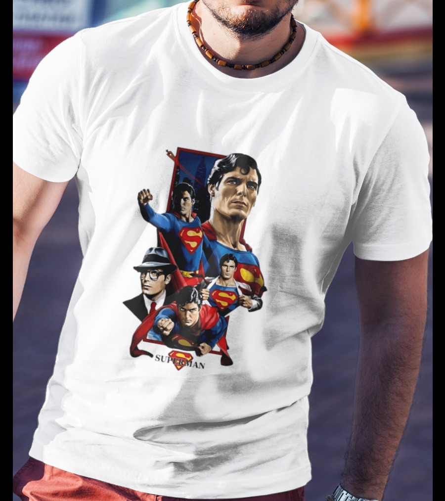 Superman Collage Classic Iconic Characters With S T-Shirt