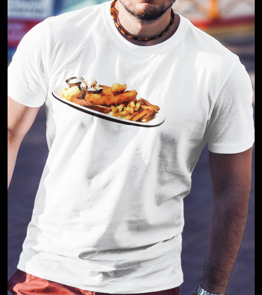 The Fish Fry Crispy Fish With Fries And Tartar Sauce On Plate T-Shirt