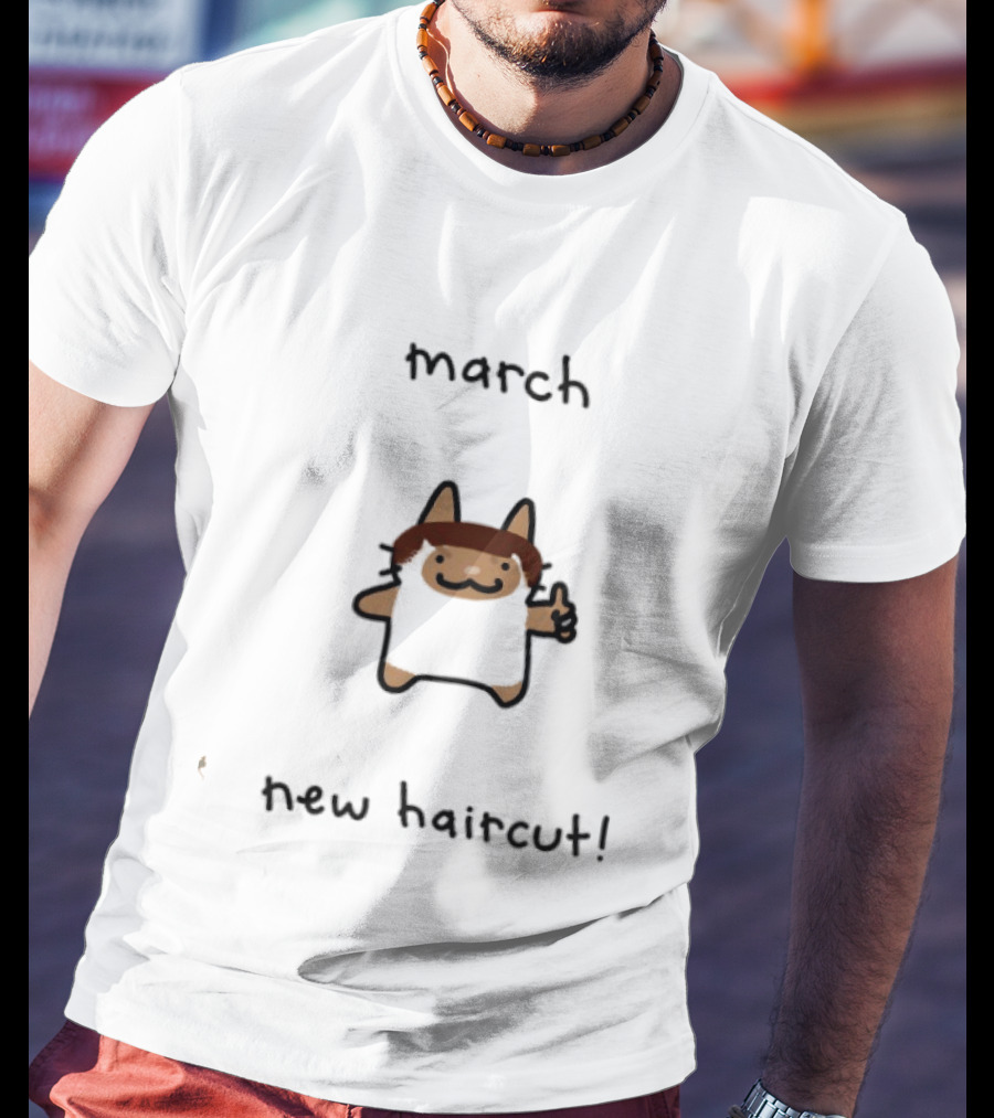 March New Haircut Cat Thumbs Up T-Shirt