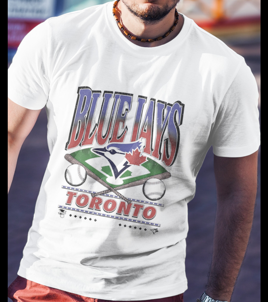 Toronto Blue Jays Baseball Team Emblem Field Motif T-Shirt
