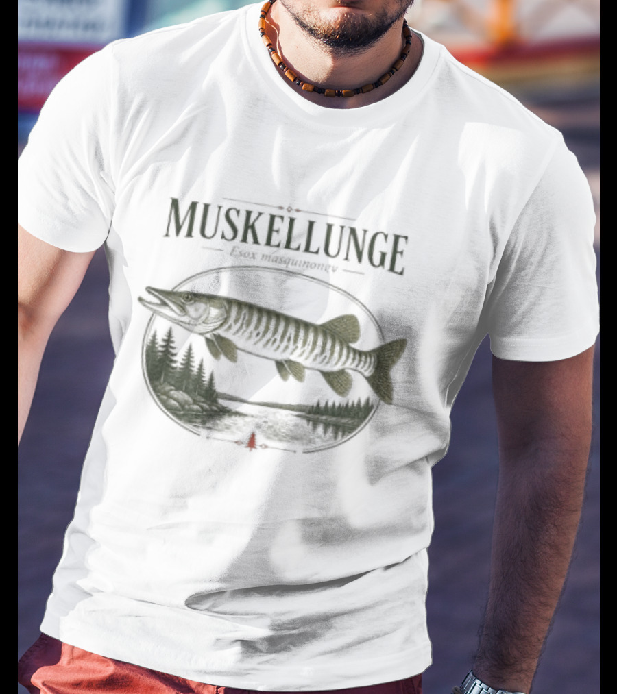 Muskellunge Esox Masquinongy Vintage Fish T-Shirt
