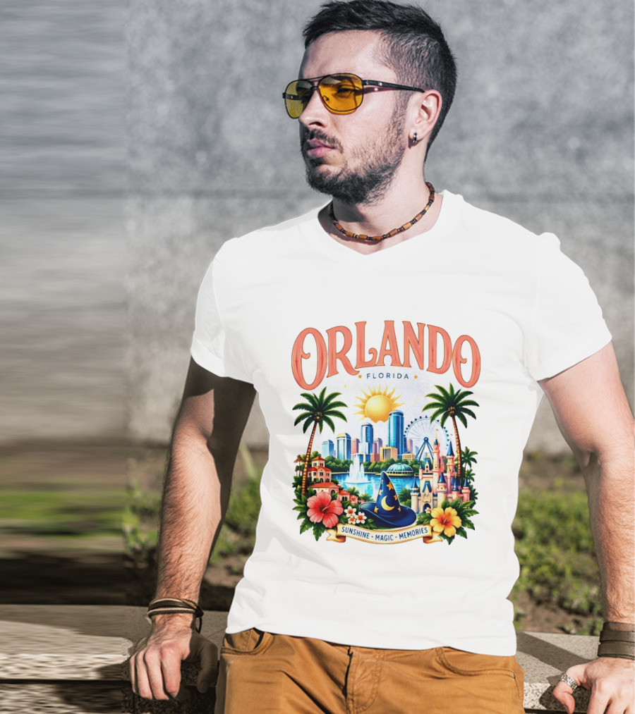 Orlando Florida Sunshine Magic Memories Skyline Adventure T-Shirt