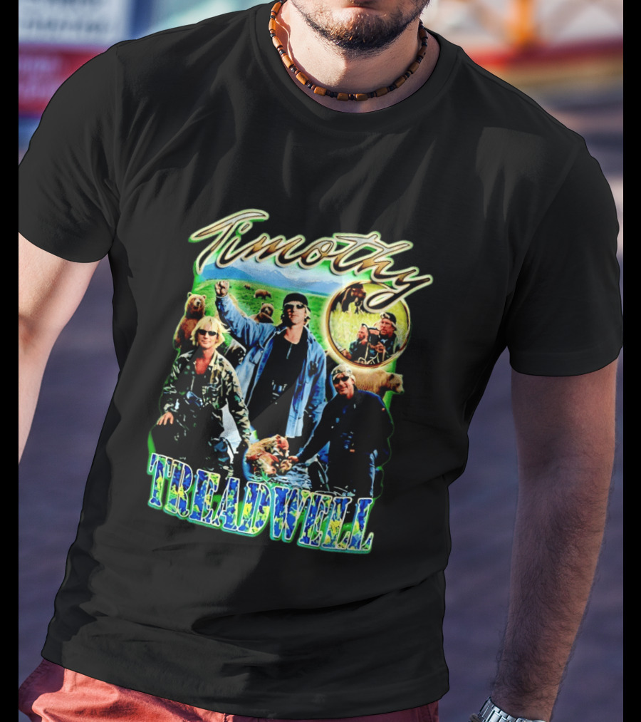 Timothy Treadwell Bear Wildlife Photography Collage T-Shirt