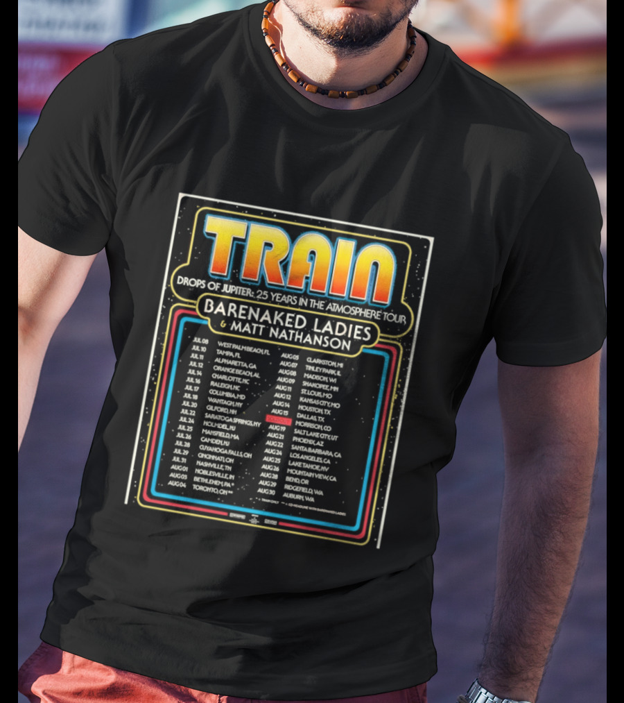 Train Drops Of Jupiter 25 Years Tour Barenaked Ladies And Matt Nathanson Tour Dates 2023 T-Shirt