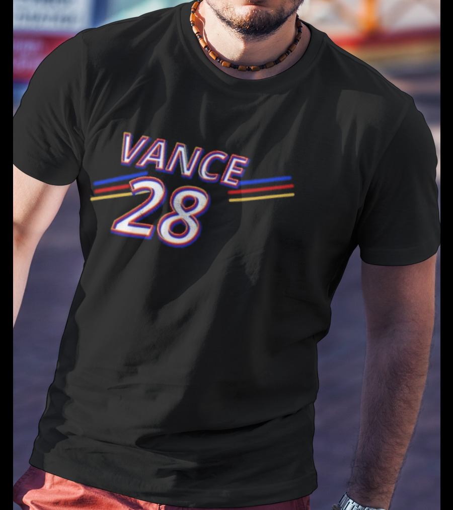 Vance 28 Vintage Striped Red Blue Yellow T-Shirt