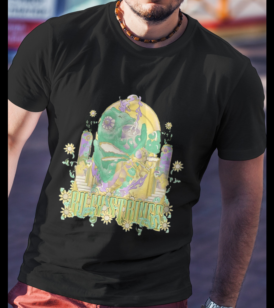 Billy Strings Summer 2026 Tour Cicada Rider Psychedelic Flower Mandala T-Shirt