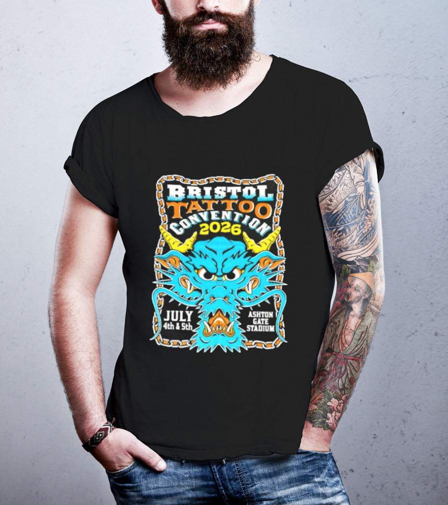 Bristol Tattoo Convention 2026 July 4th And 5th Ashton Gate Stadium Dragon T-Shirt