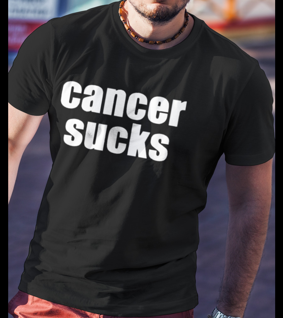 Cancer Sucks Support Pink Ribbon Awareness T-Shirt