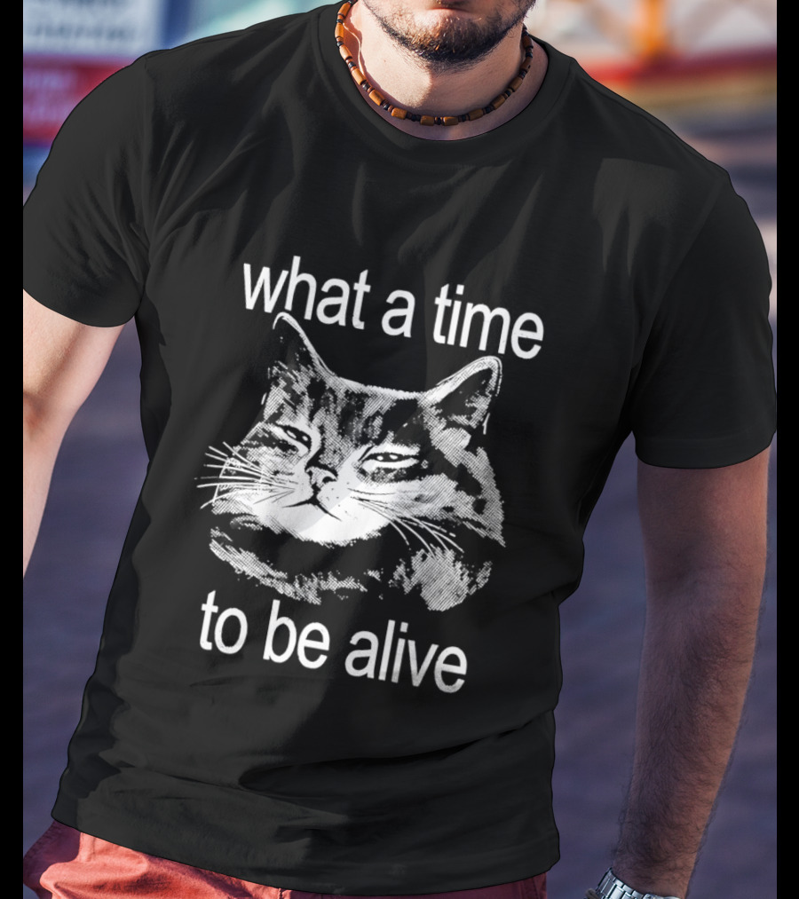 What A Time To Be Alive Cat Meme T-Shirt
