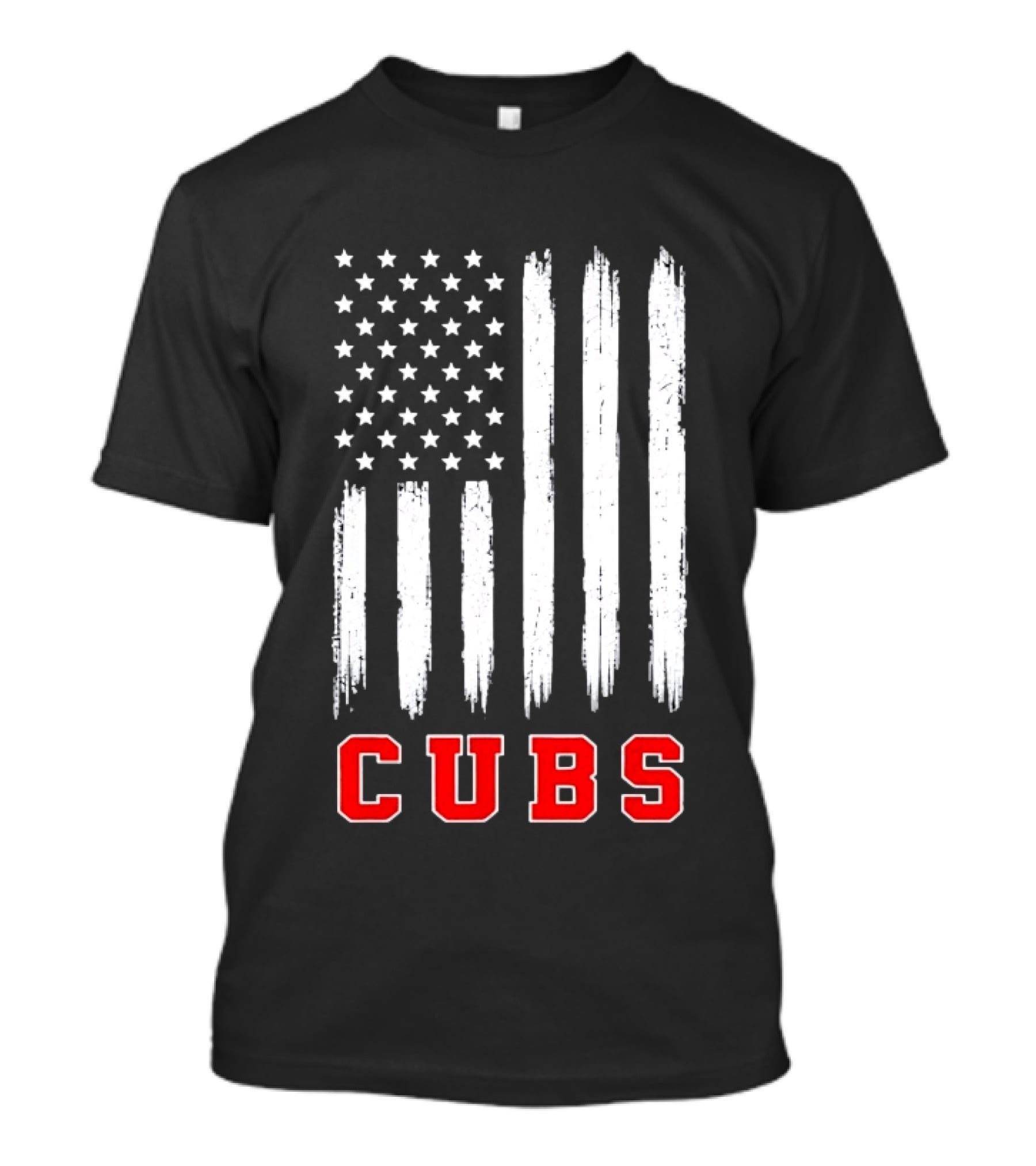 Cubs Distressed American Flag Stars And Stripes T-Shirt