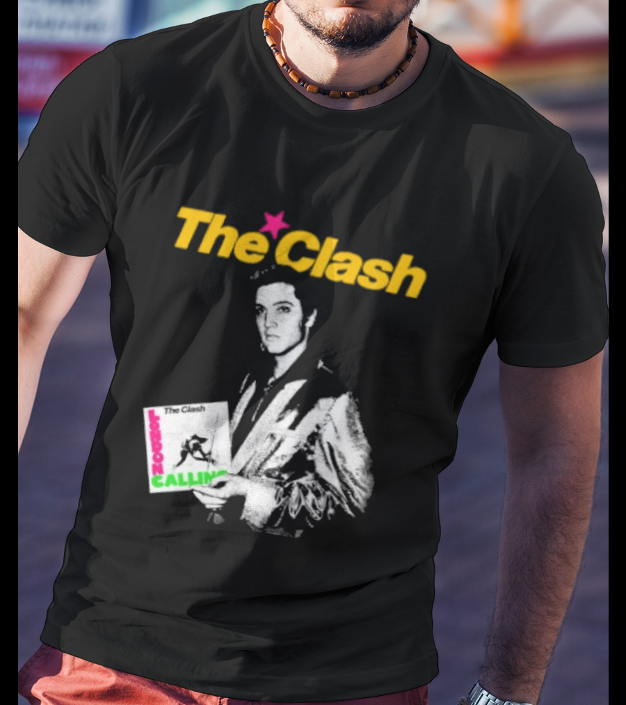 The Clash Elvis Presley London Calling Album Image T-Shirt