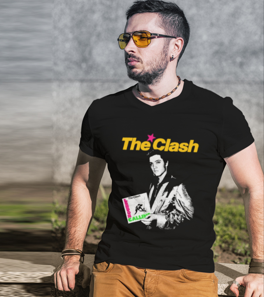 The Clash Elvis Presley London Calling Album Image T-Shirt