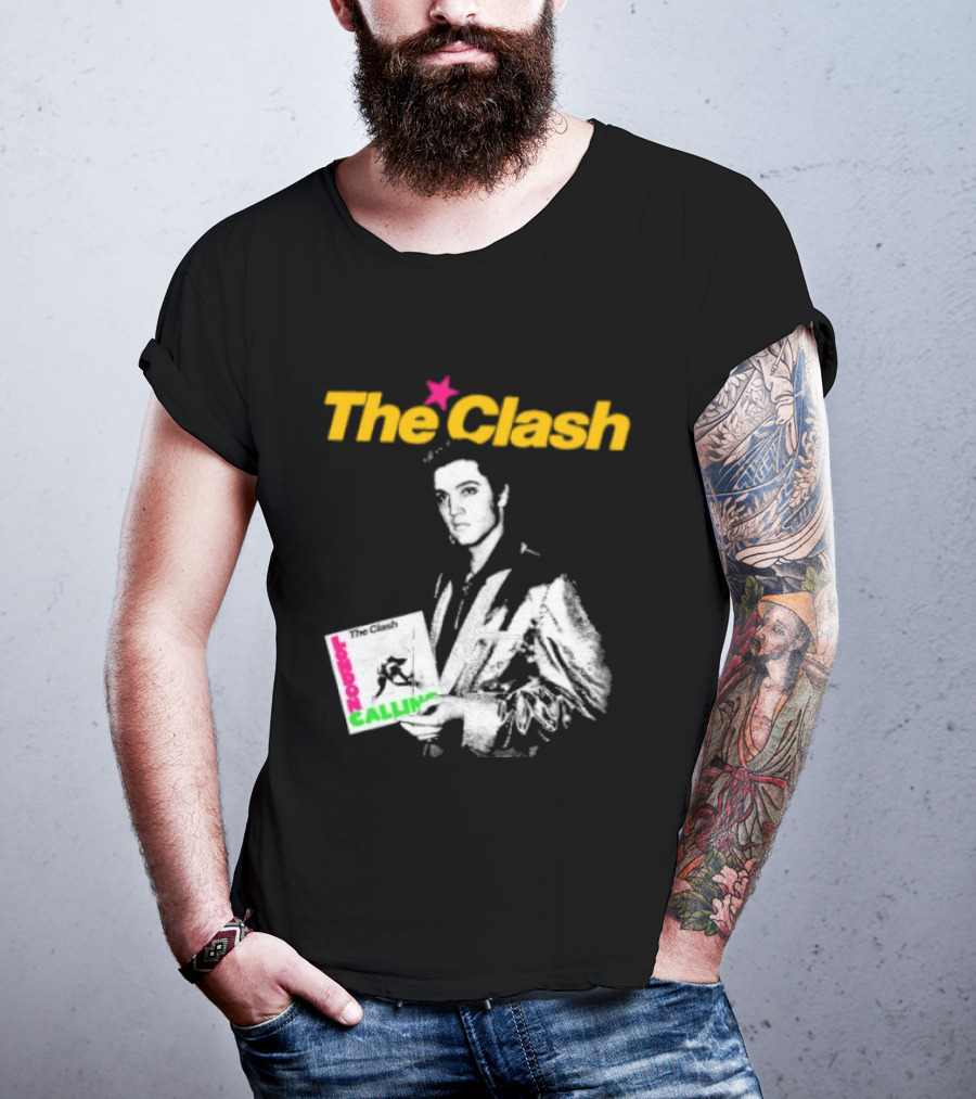 The Clash Elvis Presley London Calling Album Image T-Shirt