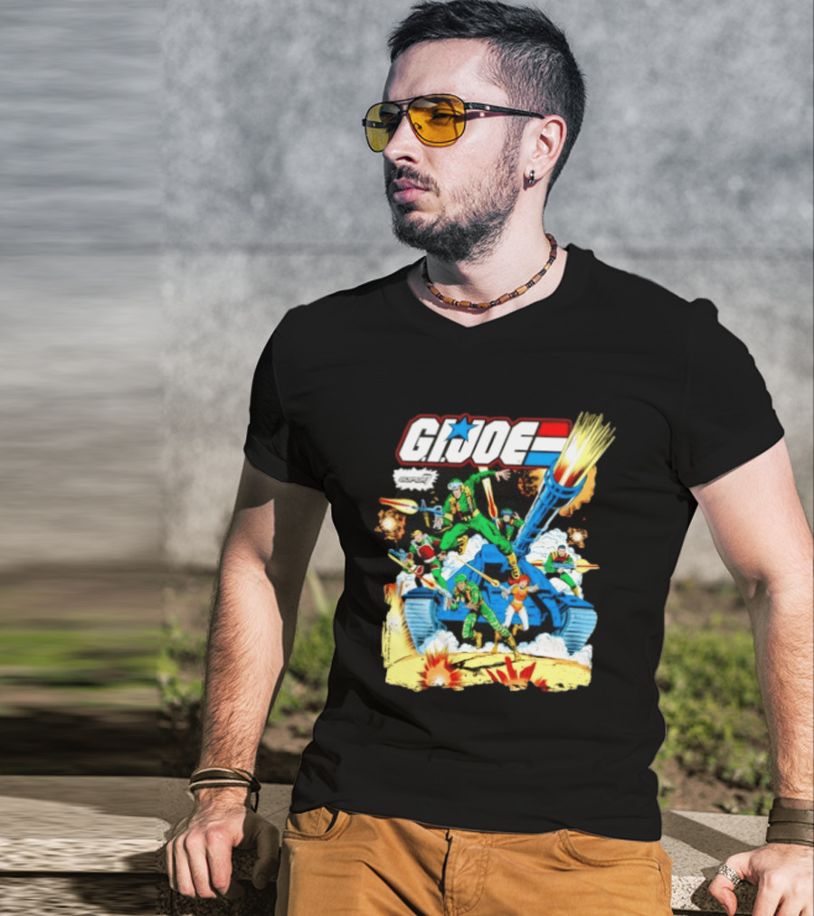 GI Joe Team Super7 Action Figure Hasbro Classic Battle Scene T-Shirt