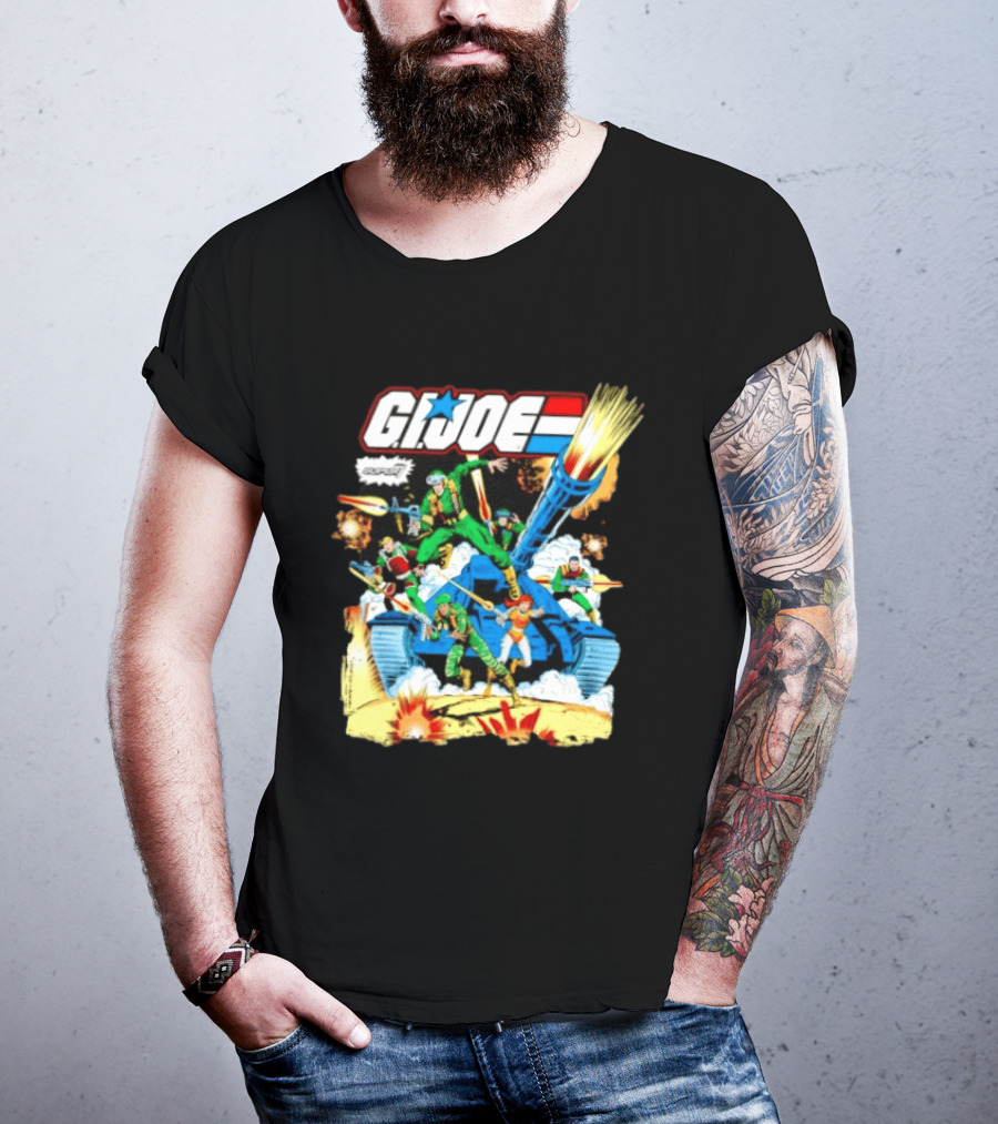 GI Joe Team Super7 Action Figure Hasbro Classic Battle Scene T-Shirt