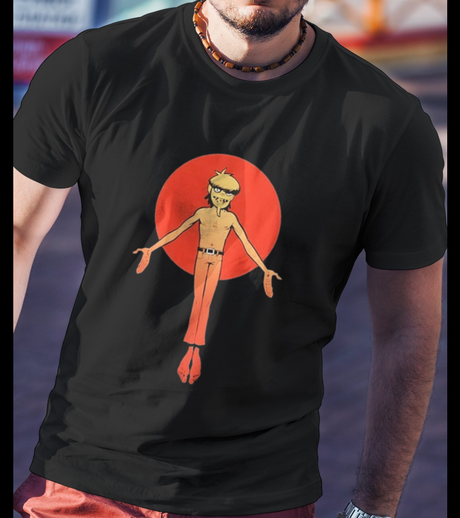 Gorillaz Murdoc Crucifix Pose Red Circle T-Shirt
