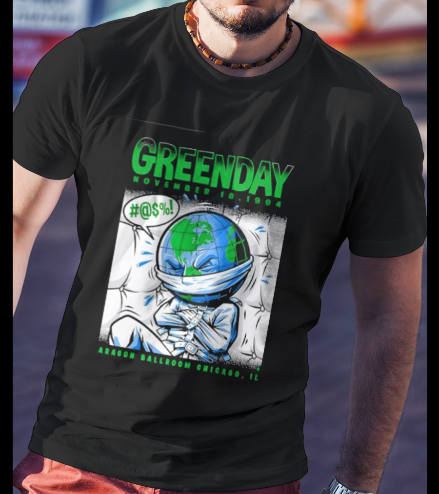 Greenday November 18 1994 Aragon Ballroom Chicago IL Earth T-Shirt