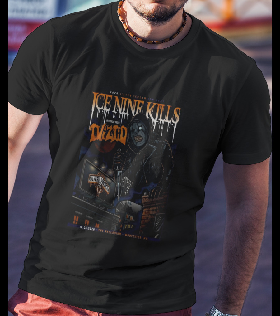 2025 Silver Scream Con Ice Nine Kills With Special Guests Wzrd The Palladium Worcester MA 10.03.2026 T-Shirt