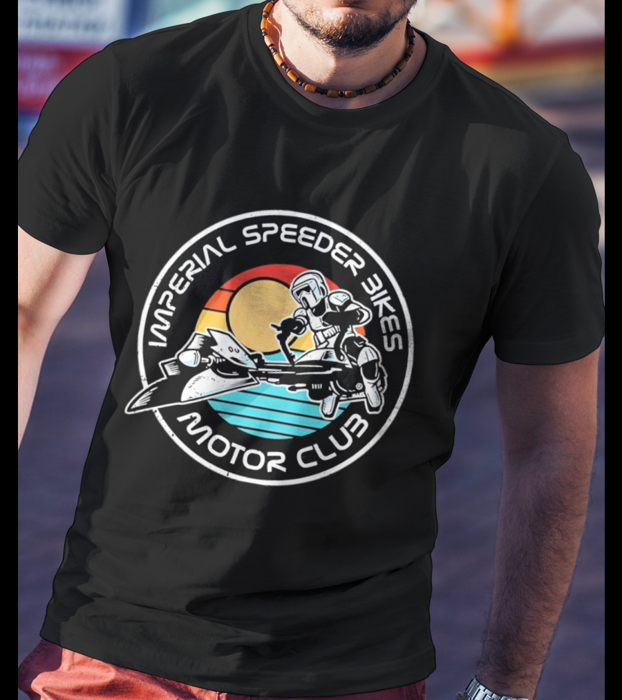 Imperial Speeder Bikes Motor Club Retro Sunset Circle T-Shirt