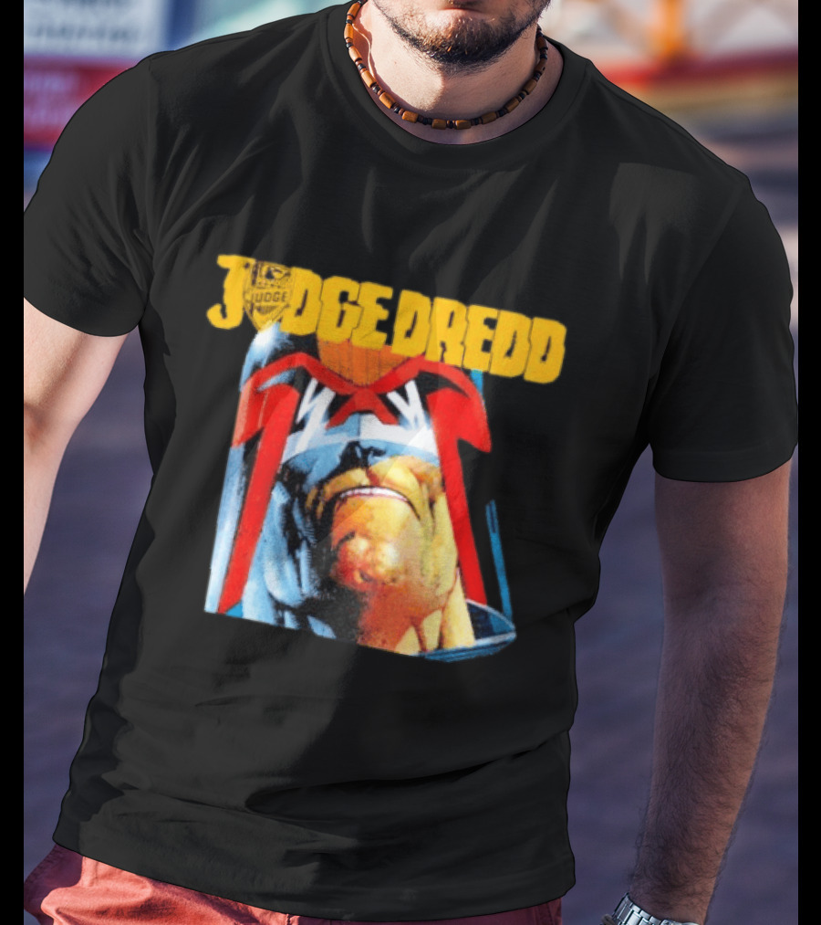 Judge Dredd Face Of Justice Iconic 2000 AD Comic Book Cover T-Shirt