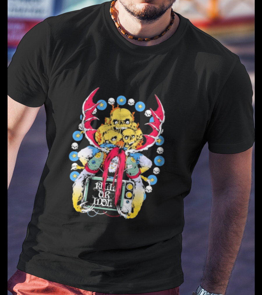 Kill Or Idol Skulls Television Gothic Antlers Stars T-Shirt