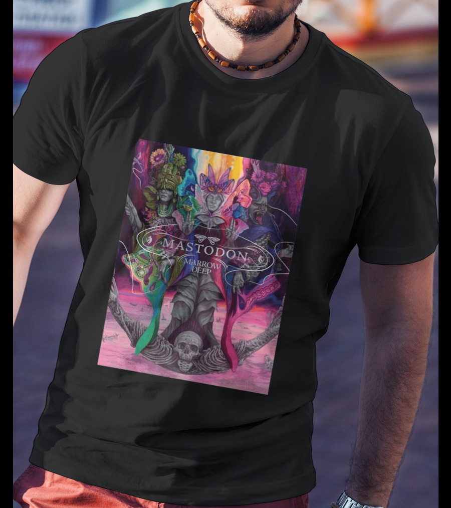 Mastodon Marrow Deep Psychedelic Album Art With Skull And Figures T-Shirt