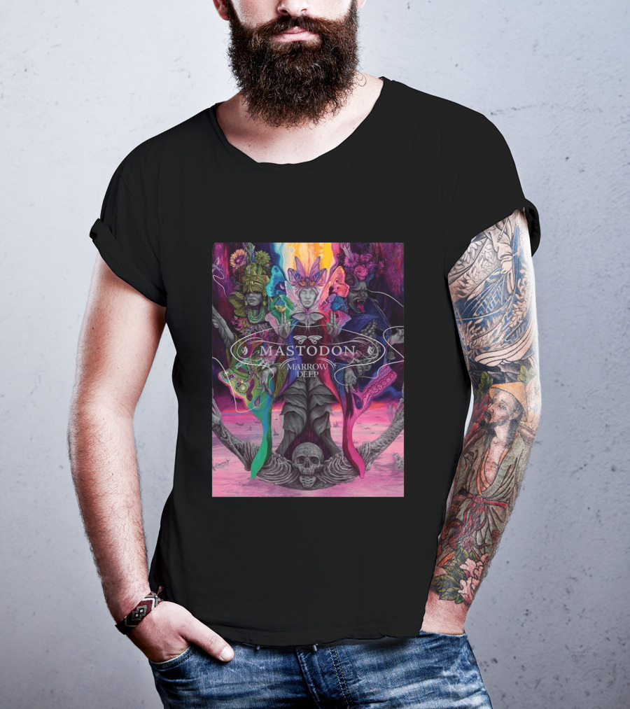 Mastodon Marrow Deep Psychedelic Album Art With Skull And Figures T-Shirt