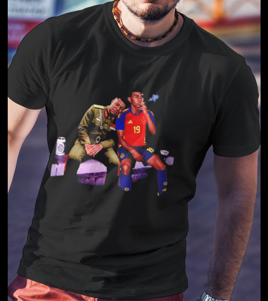 Mbappe And Yamal Drink Beer And Smoking 2026 Meme With Soccer Jerseys T-Shirt