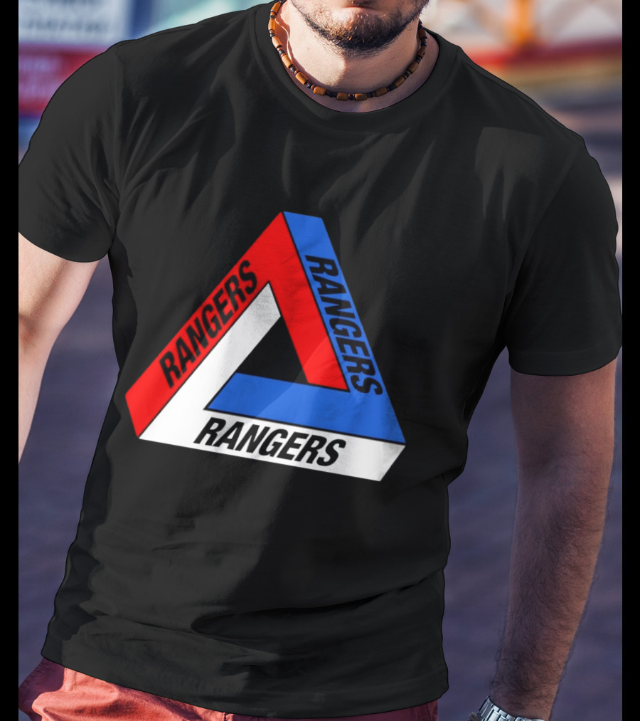 Rangers Penrose Triangle Optical Illusion Sports T-Shirt