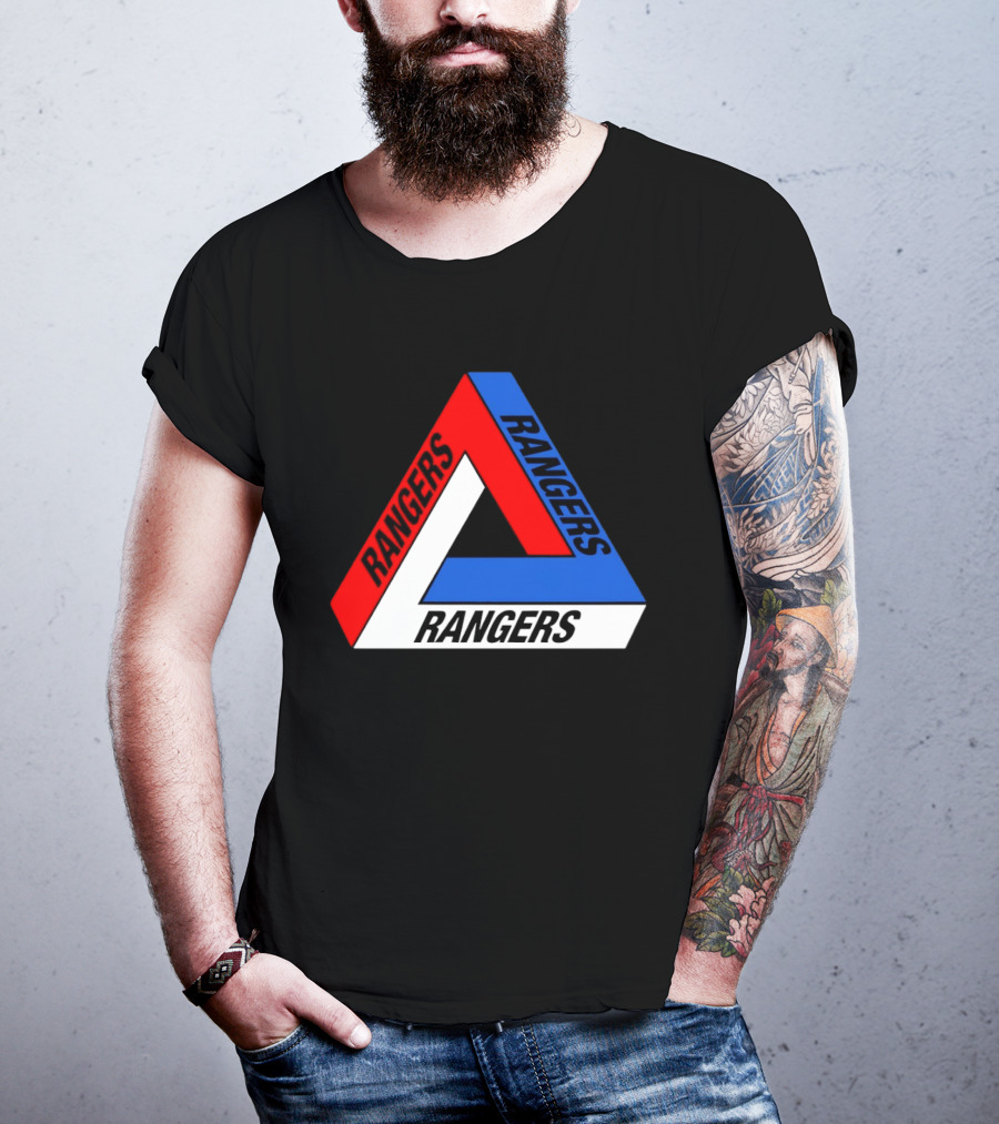 Rangers Penrose Triangle Optical Illusion Sports T-Shirt
