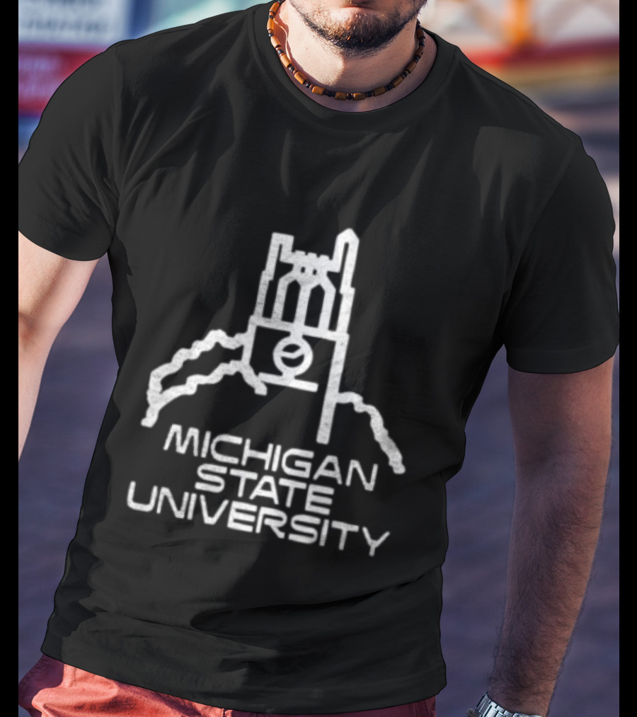 Michigan State University Distressed Beaumont Tower T-Shirt
