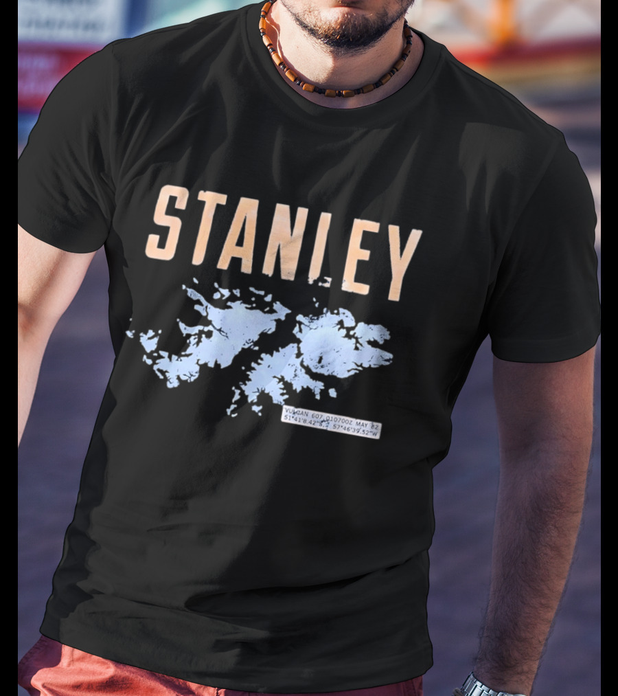 Stanley Falkland Islands Vulcan 607 May 82 Coordinates Operation Black Buck T-Shirt