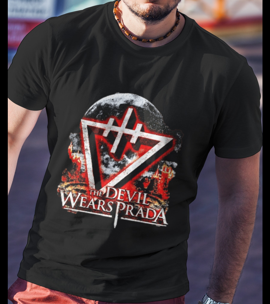 The Devil Wears Prada Metalcore Band Hardcore Triangular Symbol And Flames T-Shirt