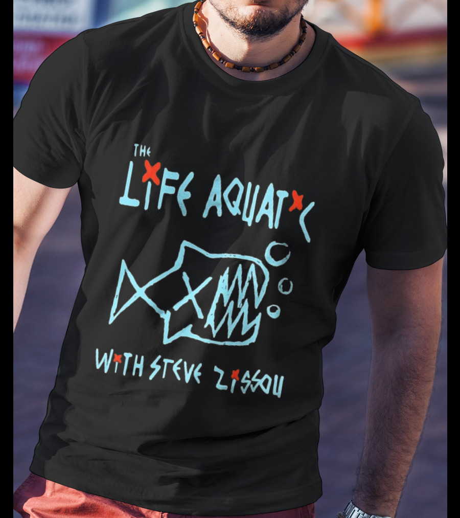 The Life Aquatic Wes Anderson Film Steve Zissou Art Shark Drawing T-Shirt