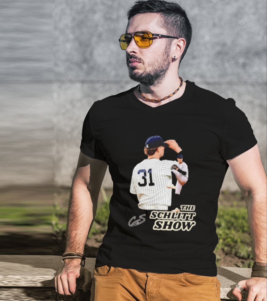The Schlitt Show No 31 Baseball Player Jersey Pinstripes T-Shirt