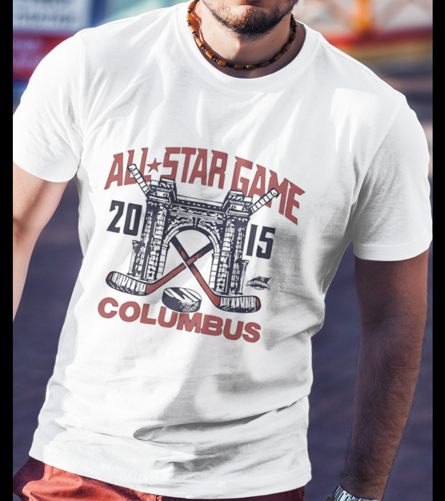 2015 NHL All Star Game Columbus Hockey Vintage Bridge And Sticks T-Shirt