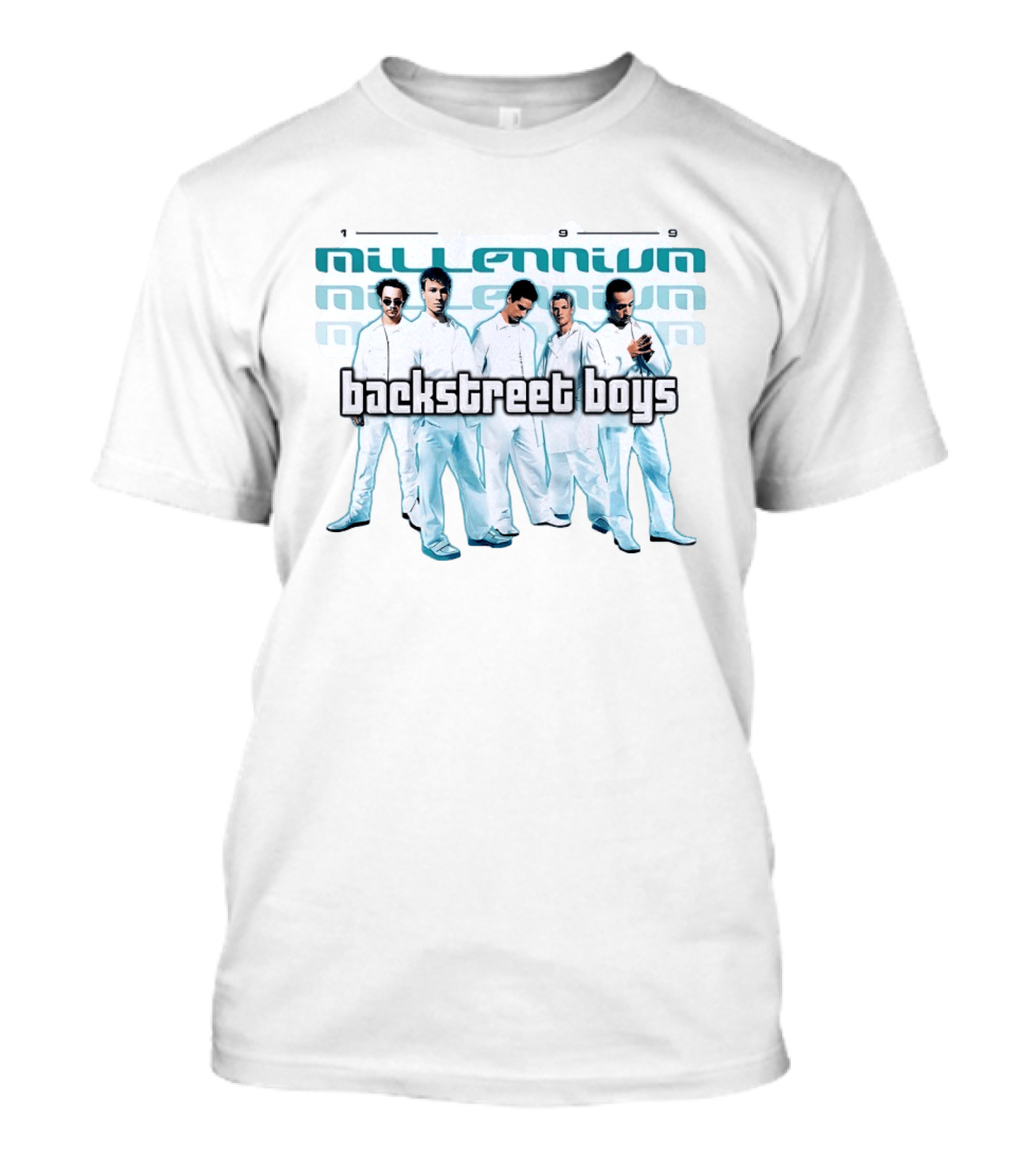 Backstreet Boys Millennium 1999 Album Cover Art Iconic Group Photo White Outfits T-Shirt
