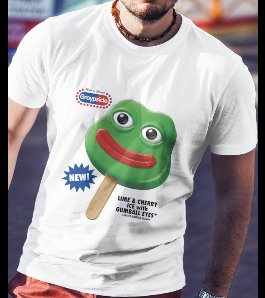 Groypsicle Lime And Cherry Ice With Gumball Eyes Limited Edition Made In Chicago T-Shirt