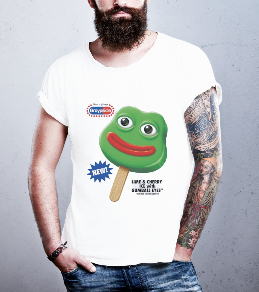 Groypsicle Lime And Cherry Ice With Gumball Eyes Limited Edition Made In Chicago T-Shirt