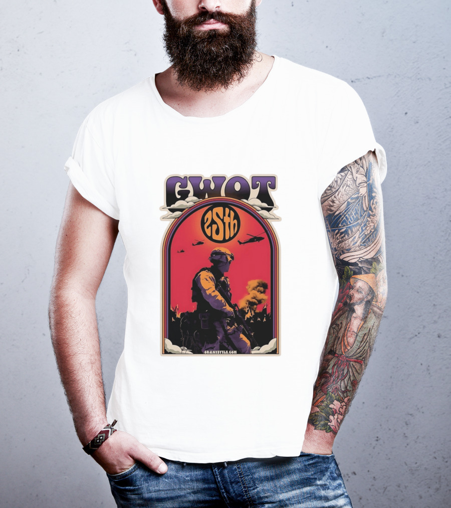 GWOT 25th Anniversary Soldier Helicopters Gruntstyle.com T-Shirt