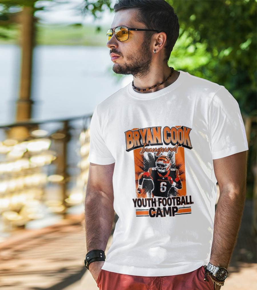 Bryan Cook Inaugural Youth Football Camp Cincinnati Bengals Player Number 6 T-Shirt