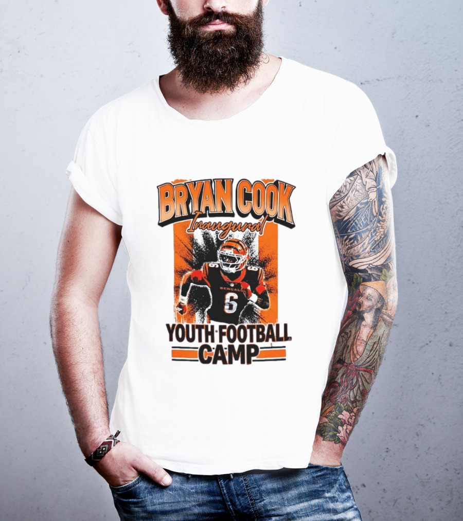 Bryan Cook Inaugural Youth Football Camp Cincinnati Bengals Player Number 6 T-Shirt