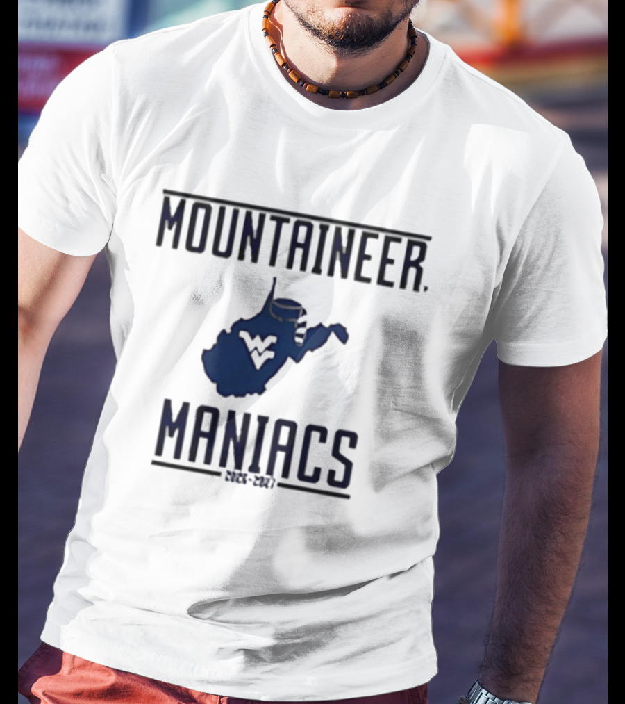 Mountaineer Maniacs West Virginia State Outline 2026 2027 T-Shirt